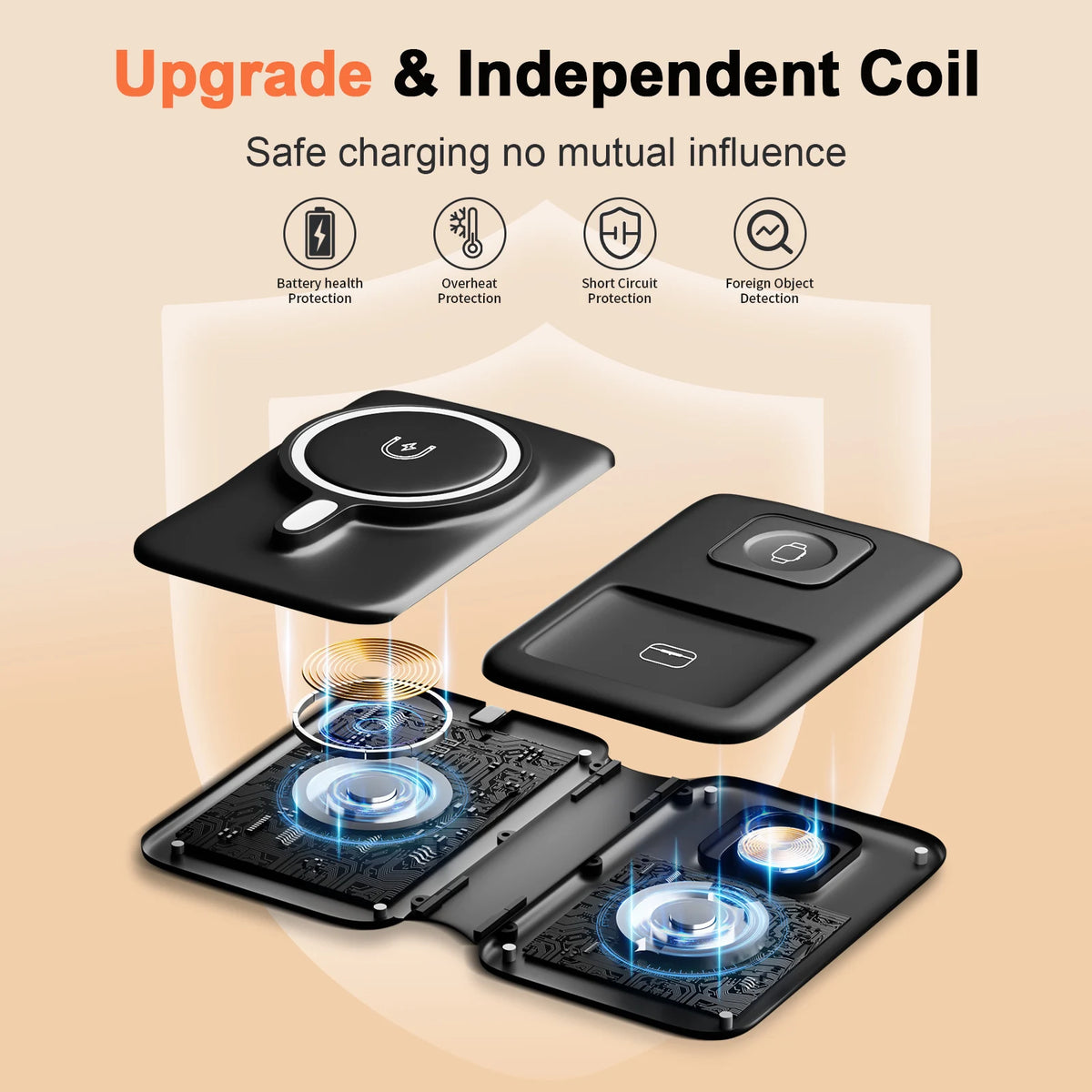 3 In 1 Magnetic Wireless Charging Dock Station 15W Travel