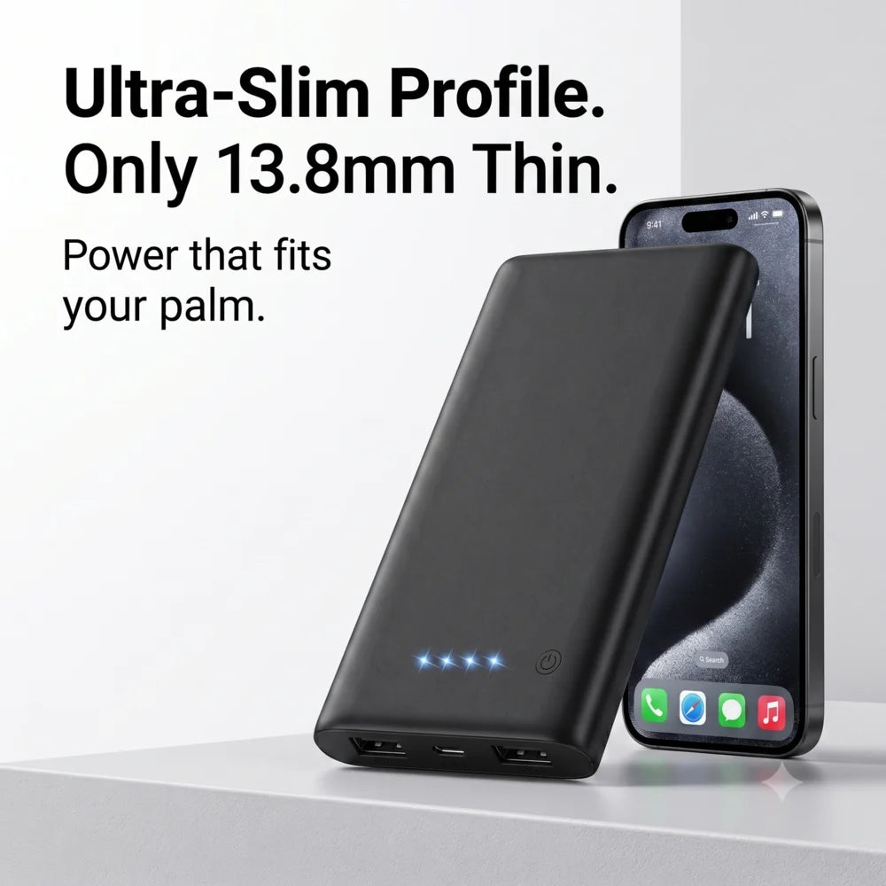 Portable 8000mAh Power Bank Dual USB High Capacity Battery Charger