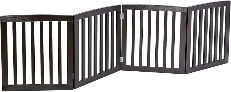 Wooden Pet Gate Four Panel Freestanding Z Shape For Entryways