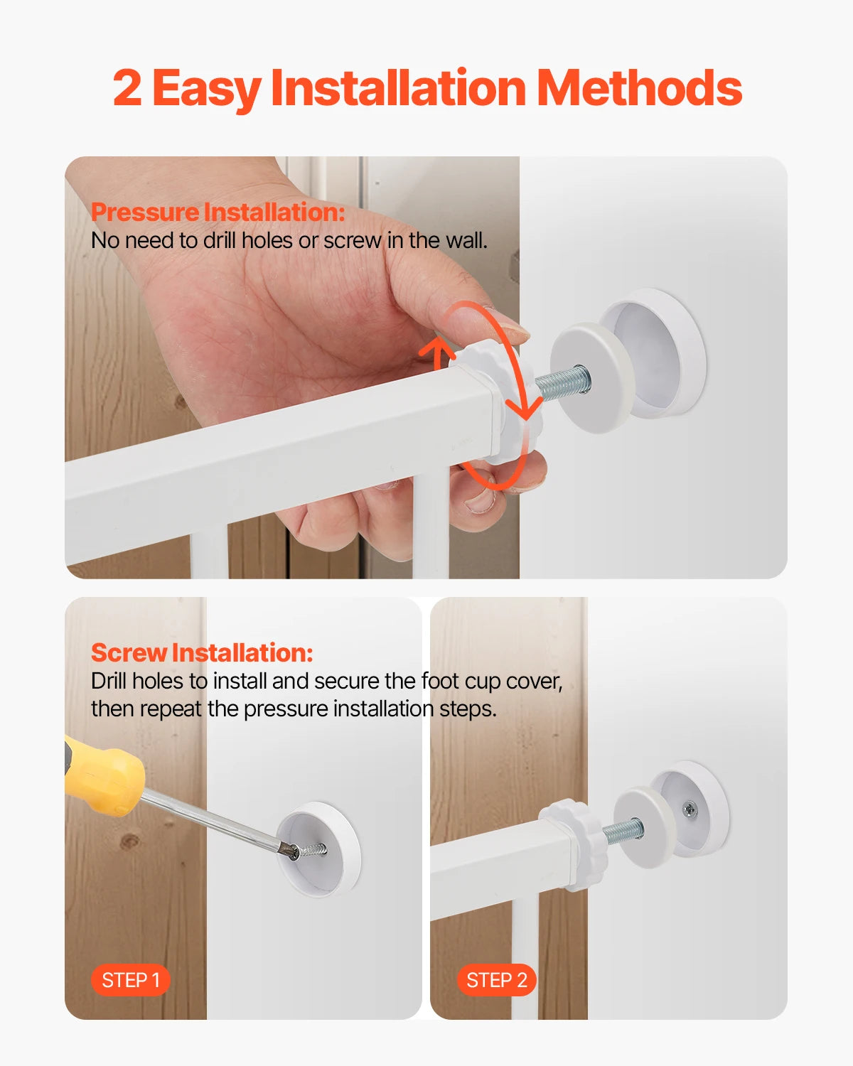 SucceBuy Pressure Mount Baby And Dog Step Thru Security Gate