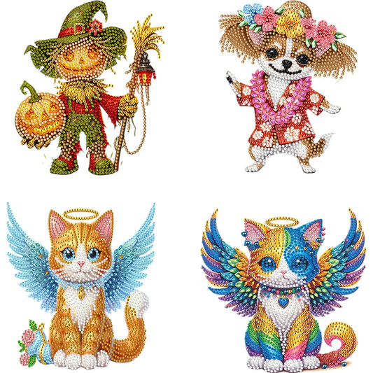 Cute Animal Shaking Head 5D Diamond Painting Acrylic Tabletop Ornaments