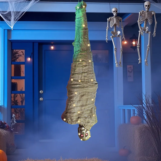 Animated Halloween Cocoon Corpse With LED Eyes And Spooky Sound
