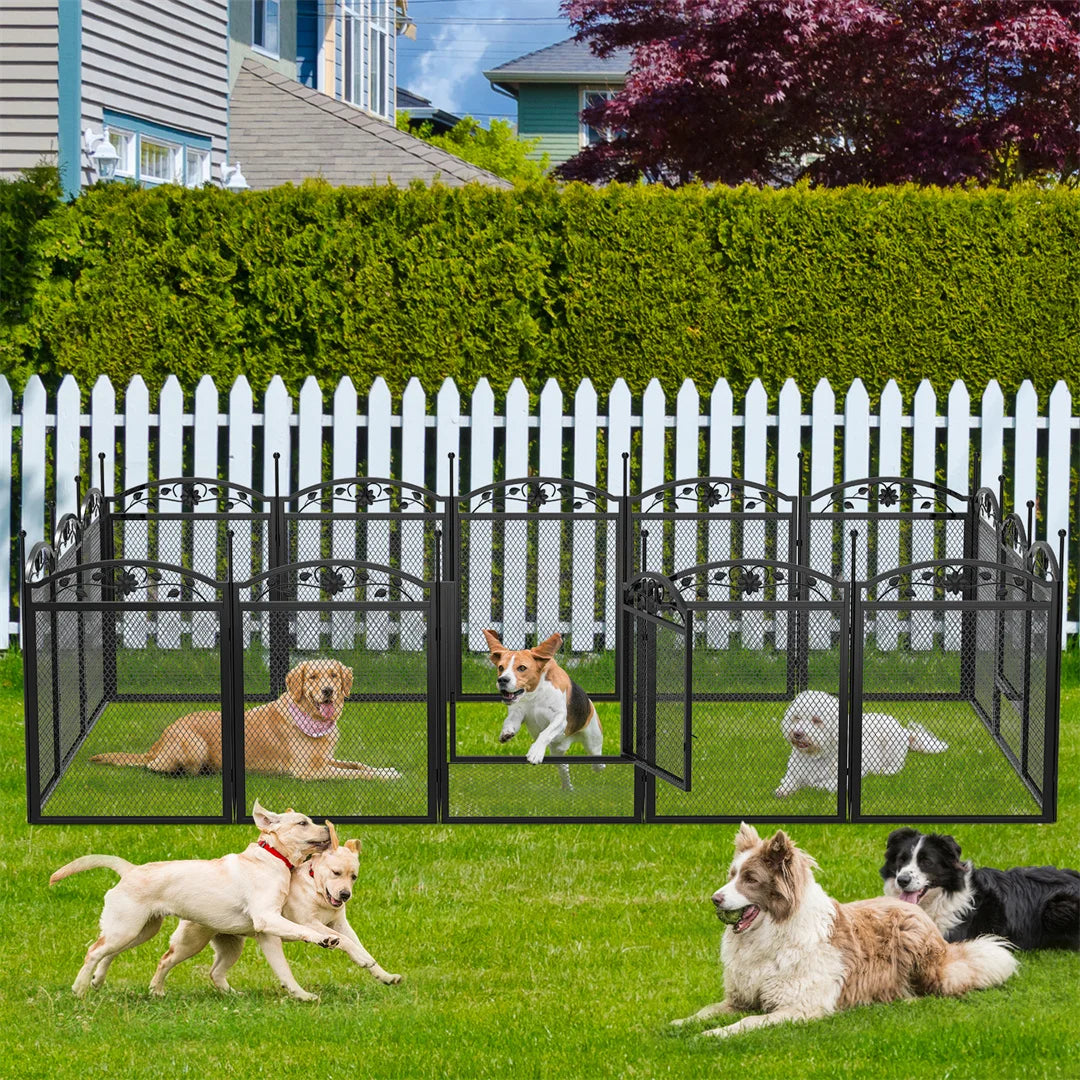 Bingopaw Heavy Duty Metal Dog Playpen Indoor Outdoor Pet Fence