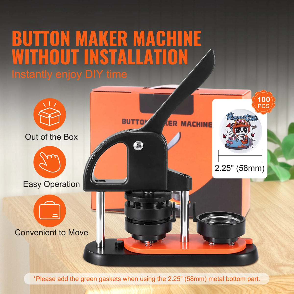 SucceBuy Button Maker Machine With Ergonomic Arc Handle Press Kit