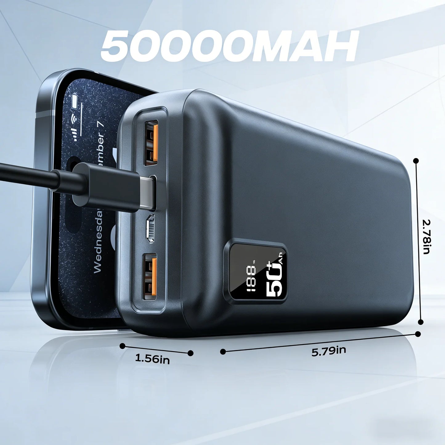 Hguanus High Capacity Power Bank With Digital Display