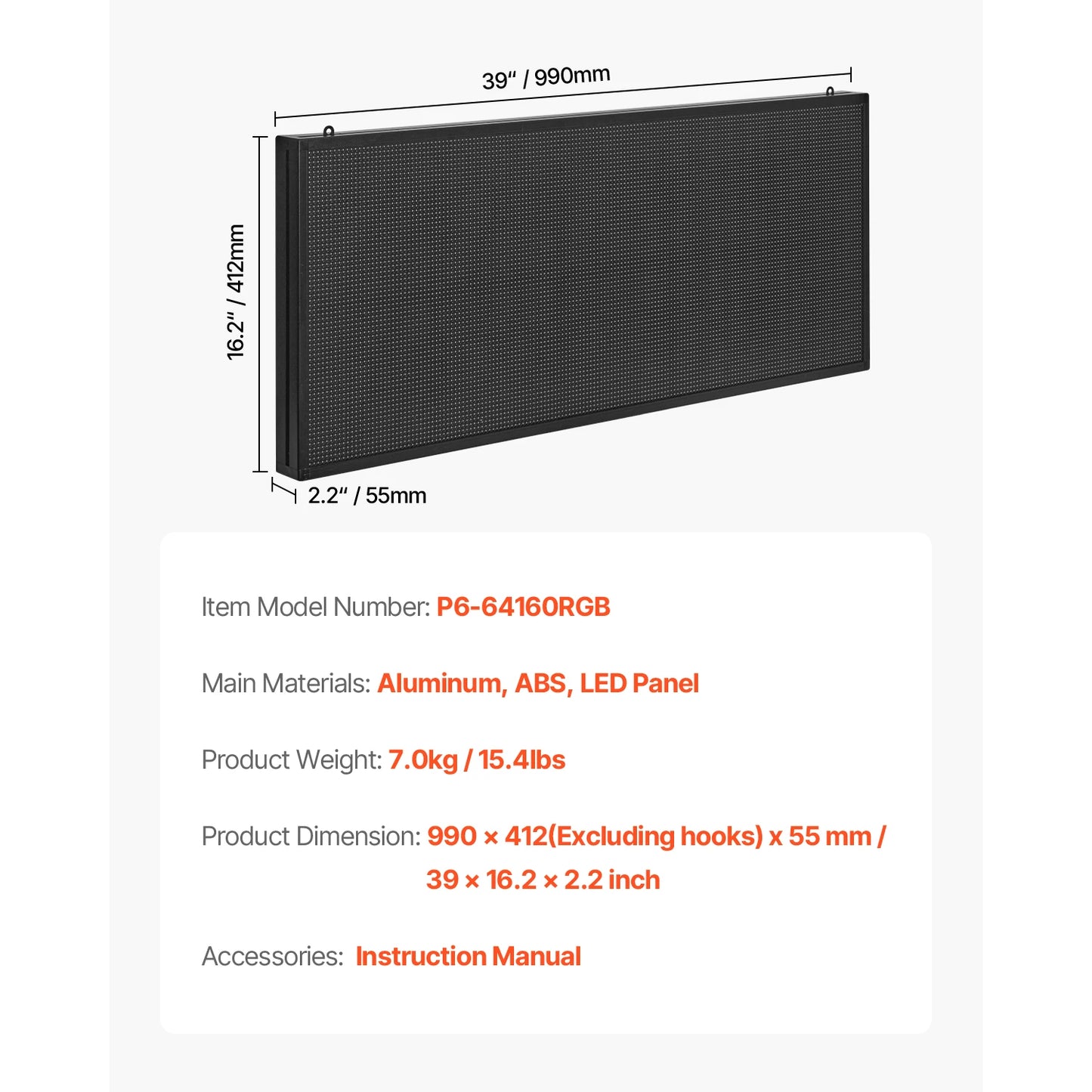 SucceBuy Programmable LED Full Color Flexible Display Board Advertising