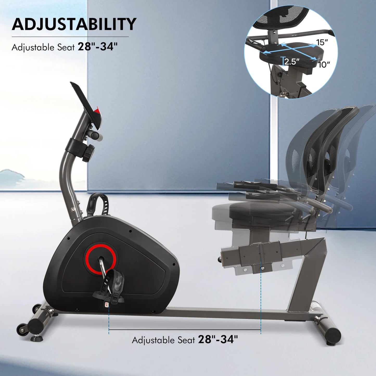Stationary Recumbent Exercise Bike For Home Fitness Training