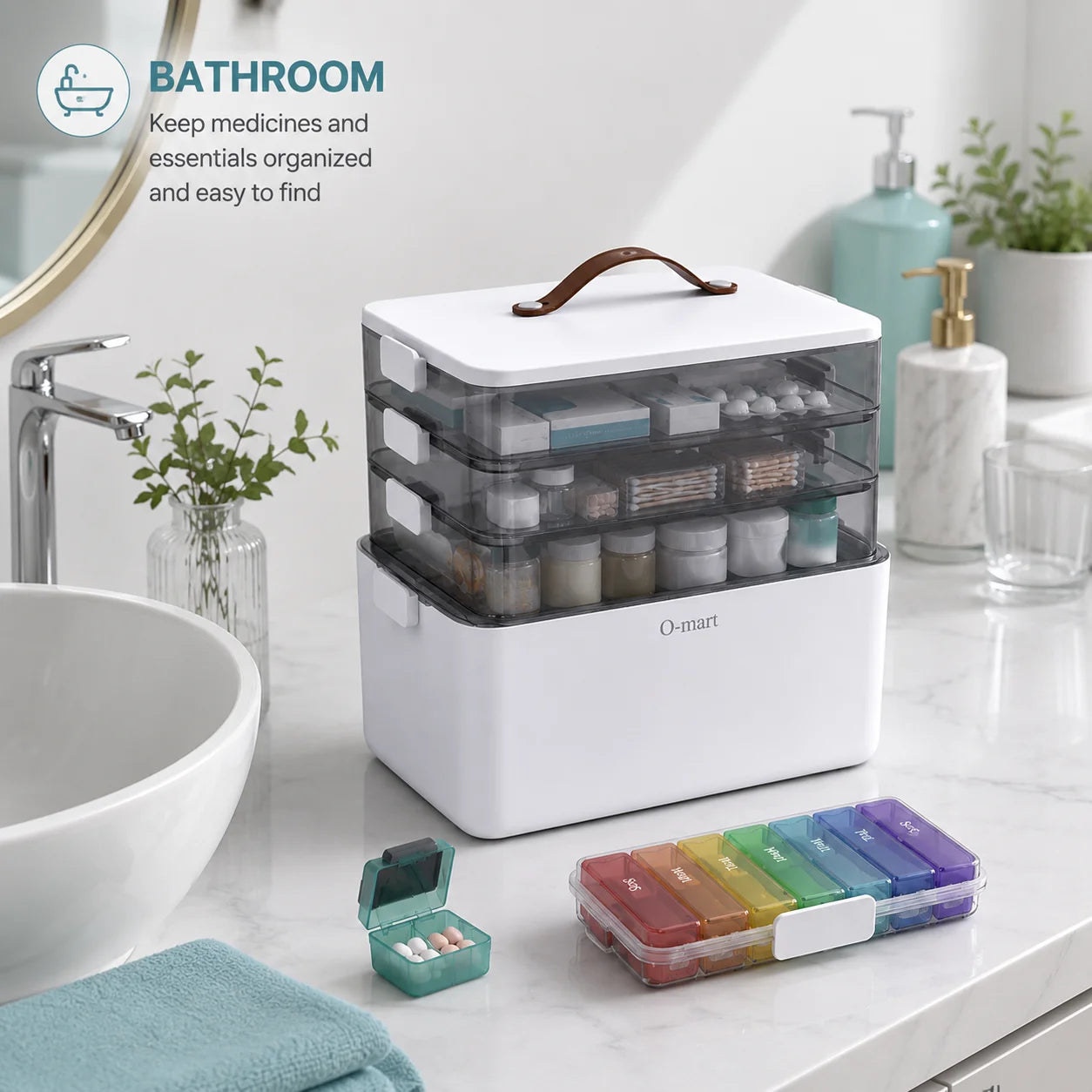 Joybos Medicine Storage Box With Removable Trays And Pill Organizer