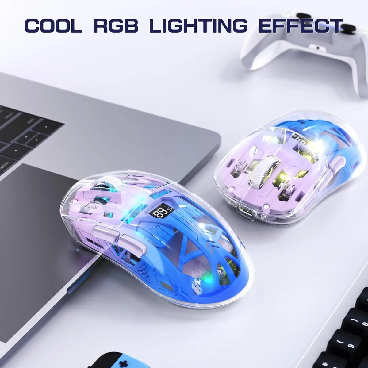 Attack Shark A2 Bluetooth Wireless Gaming Mouse RGB Digital Screen