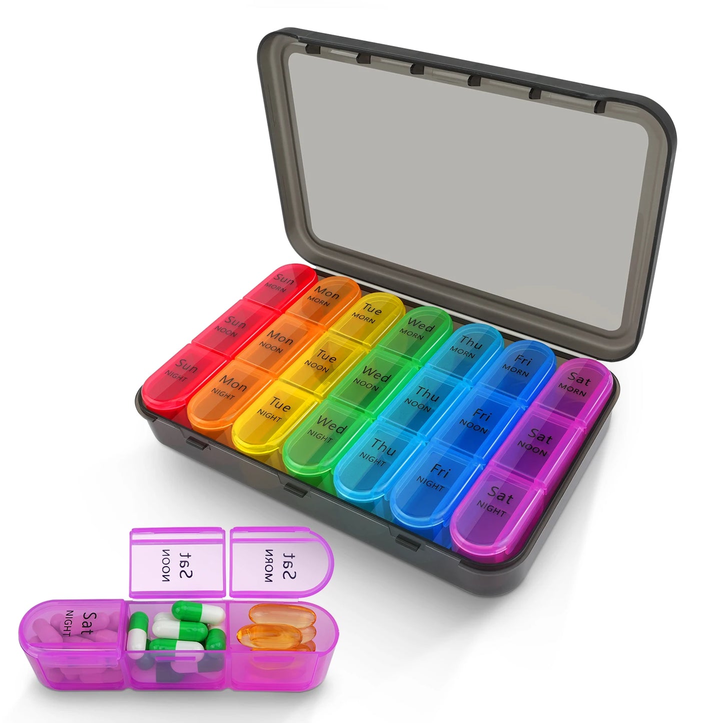 Portable Travel BPA Free Pill Case Waterproof Medicine Weekly Organizer