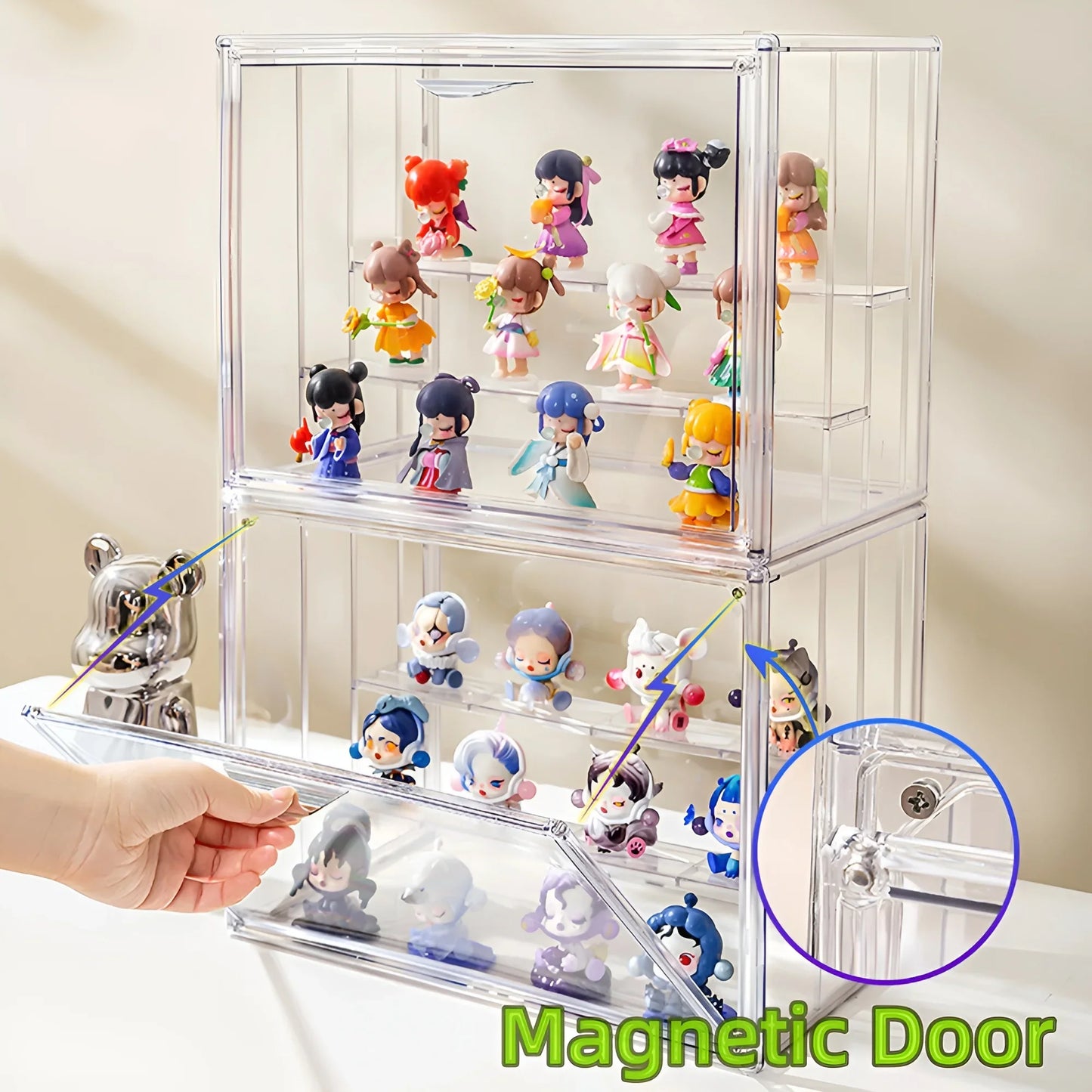 Clear Stackable Acrylic Dustproof Display Case For Collectible Figures