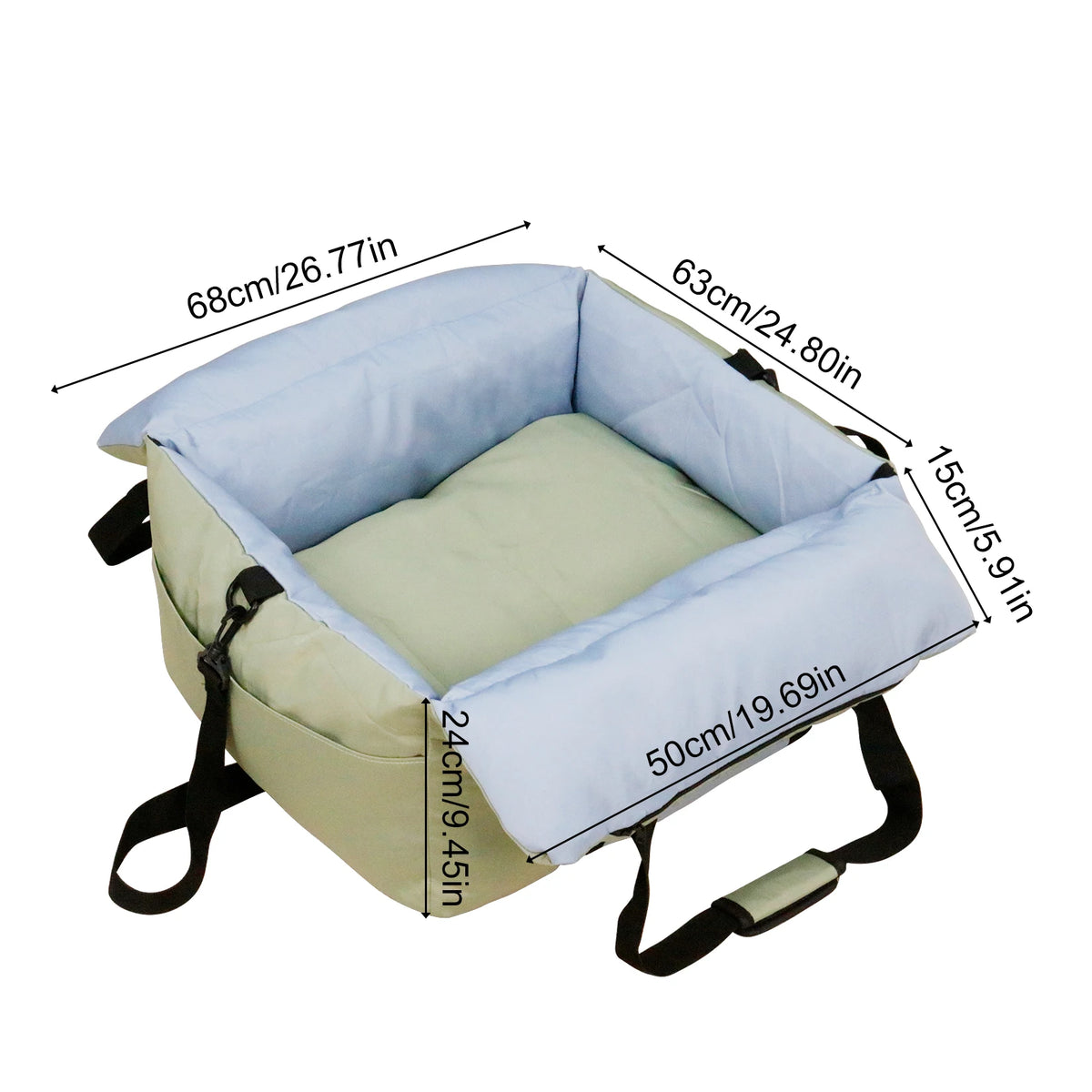Borwart Portable Dog Booster Car Seat With Safety Strap