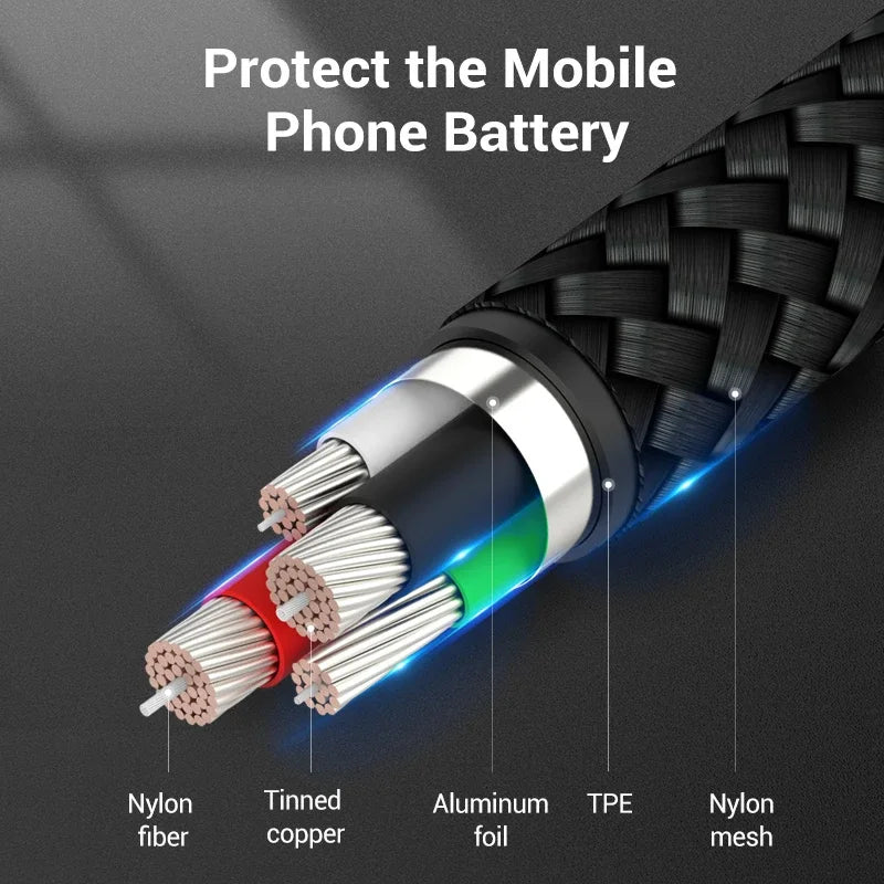 MYSTB Nylon Micro USB Cable Fast Charging Data Transfer Phone