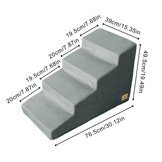 Dog Stairs Ramp With Washable Cover Non Slip Steps Sofa
