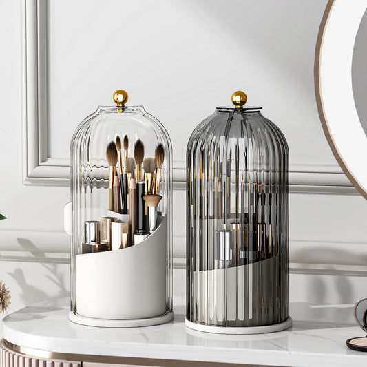 Yoolens 360 Rotating Makeup Brush Holder Dustproof Lid Organizer
