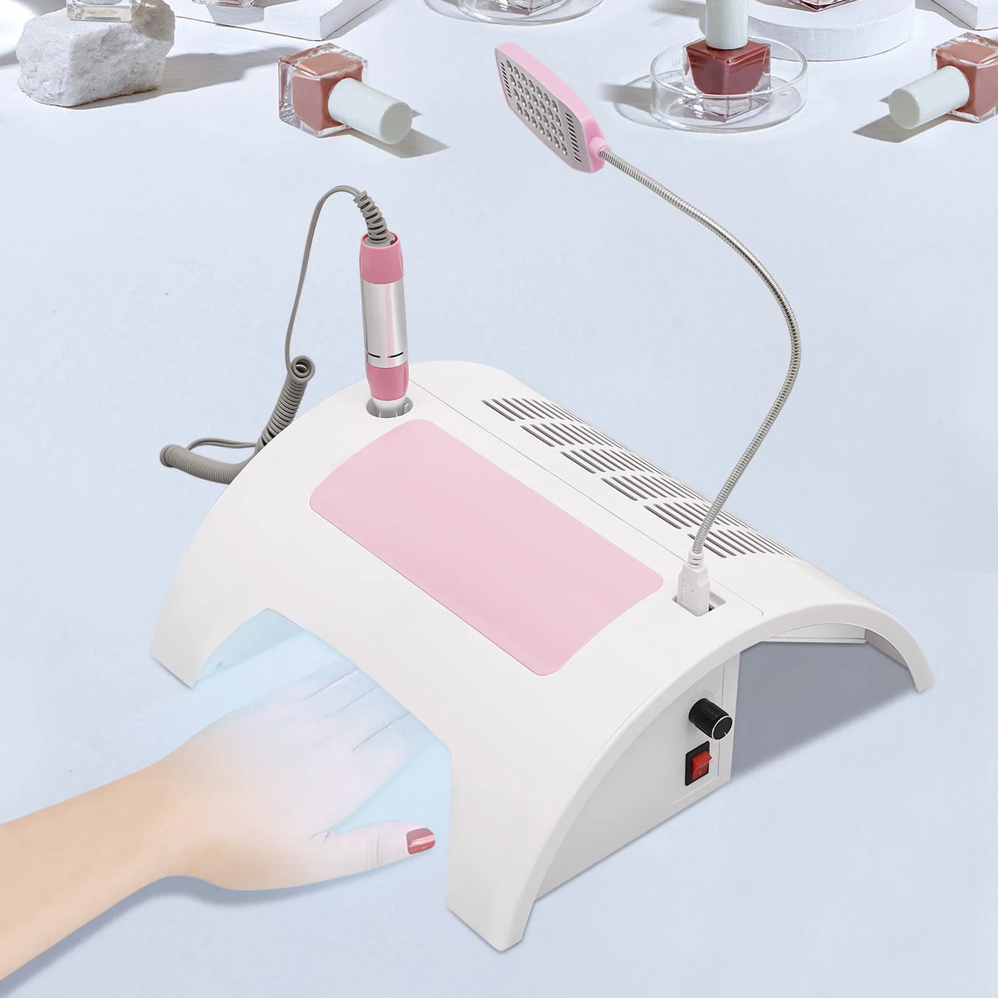 Bymaocar 5 In 1 Manicure Lamp Dust Collector Nail Drill