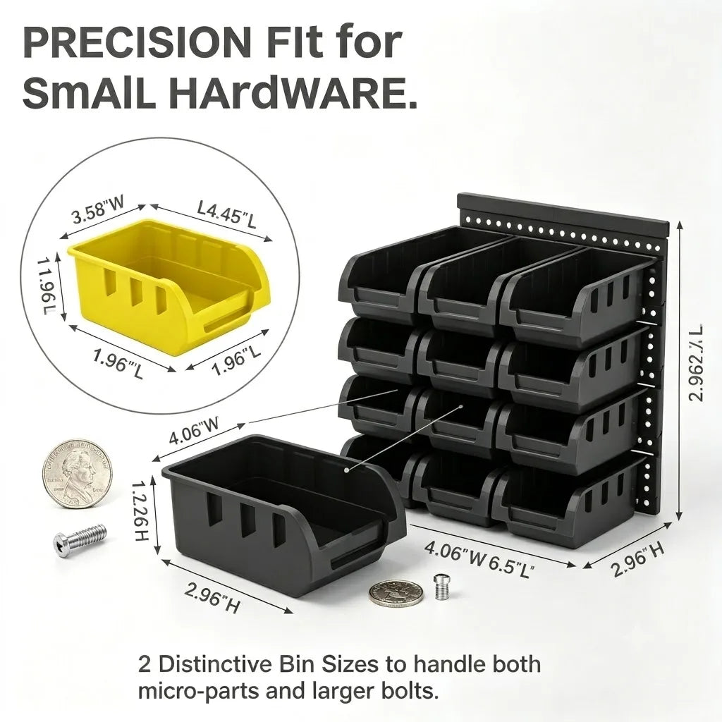 Wall Mount Plastic Parts Storage Rack For Garage Tool Organizer
