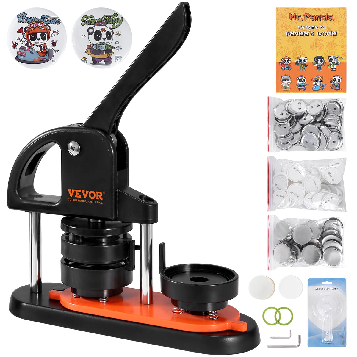 SucceBuy Button Maker Machine With Ergonomic Arc Handle Press Kit