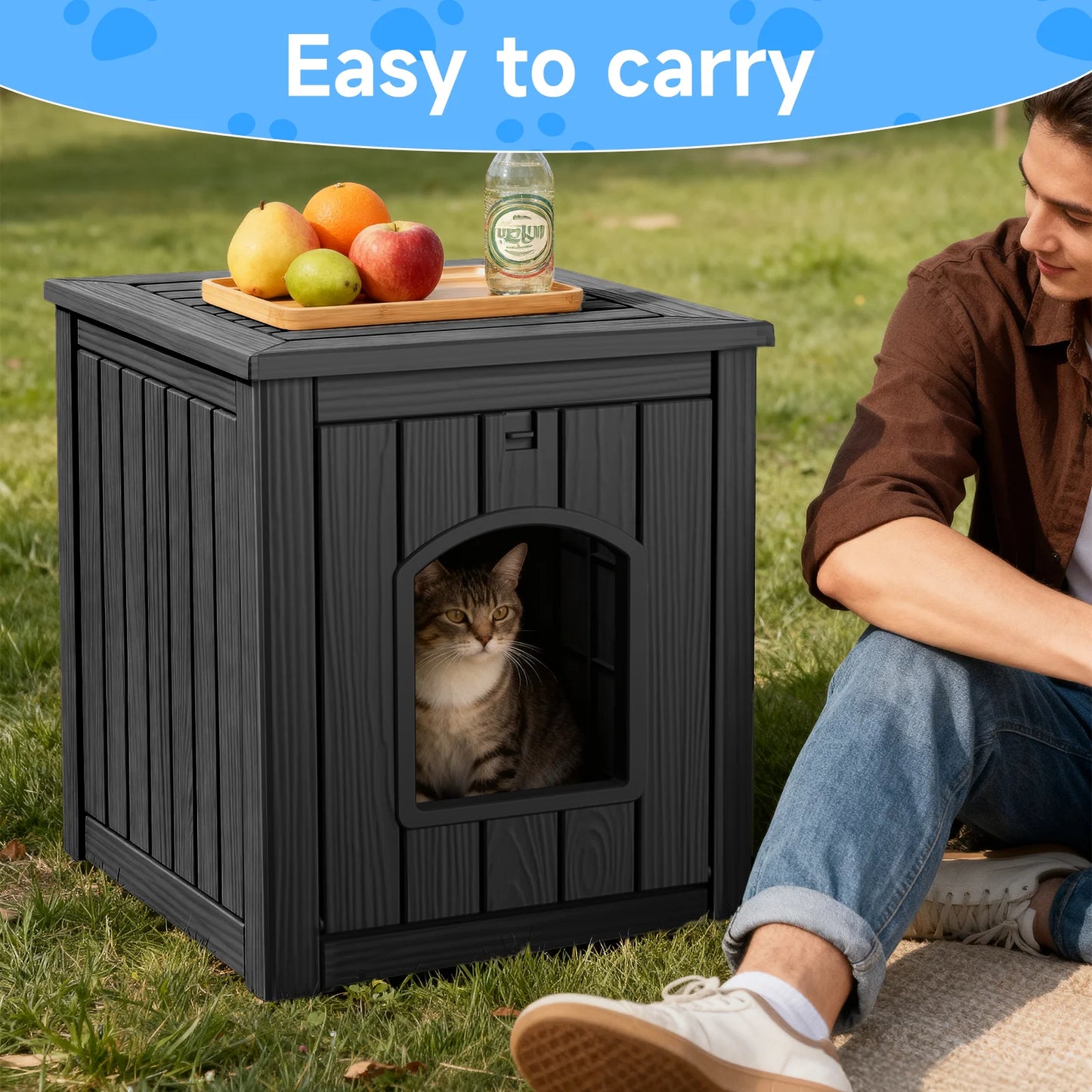 Waterproof Resin Indoor Outdoor Cat House And Dog Kennel