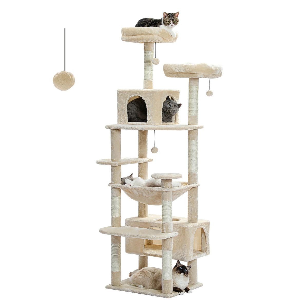 PAWZ Road Cat Tree With Sisal Posts, Hammock And Condos