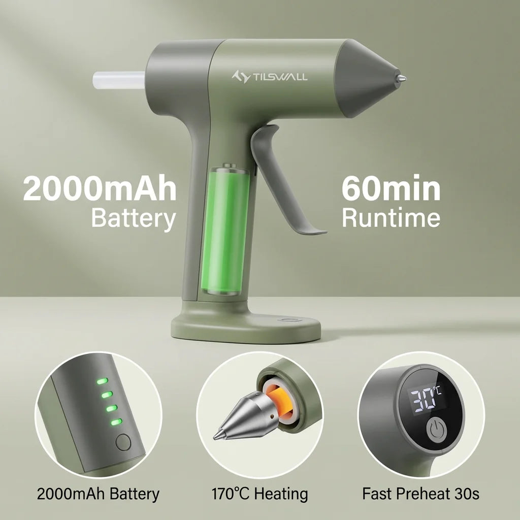 Parrior Cordless Hot Glue Gun With Quick Preheating
