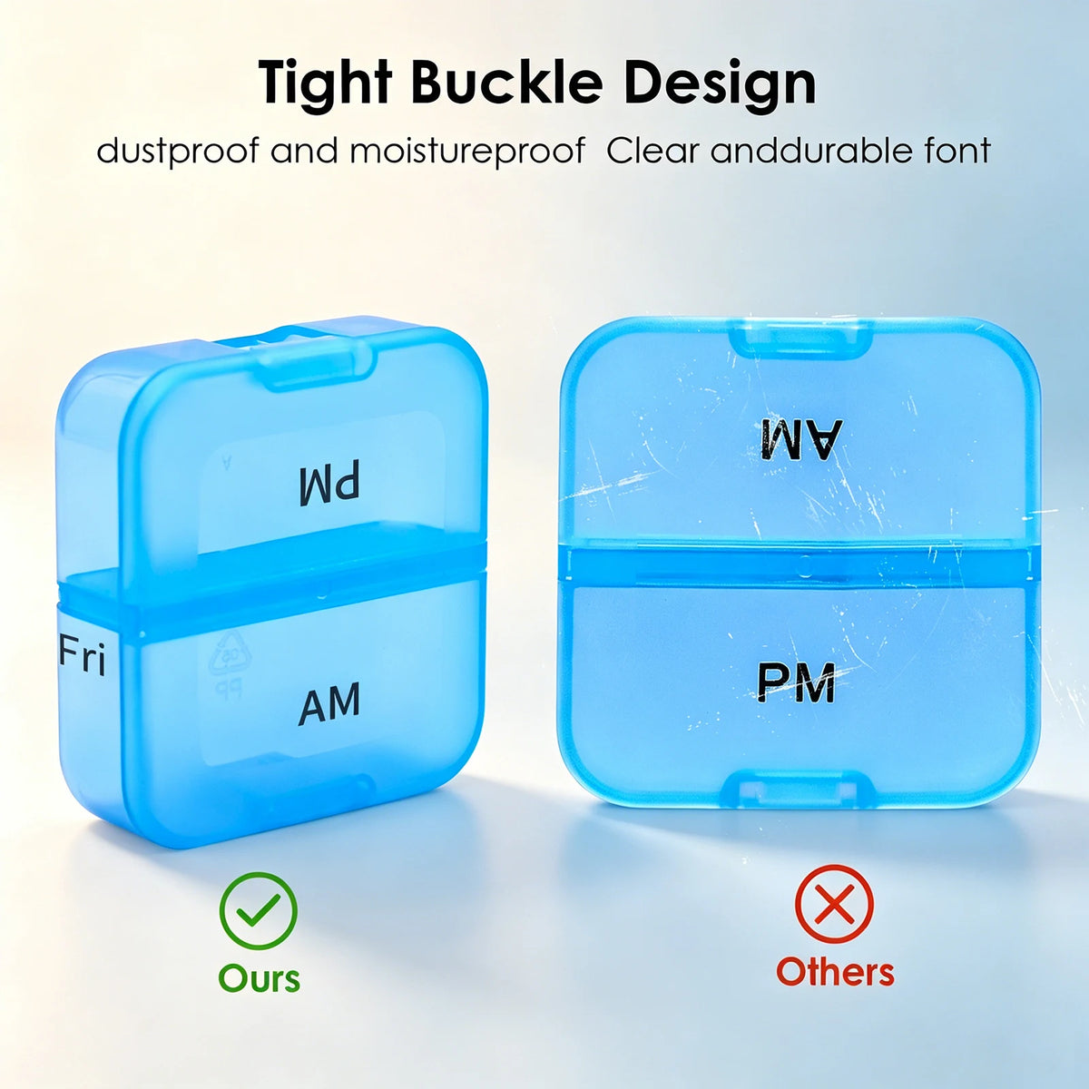 Portable Pill Case 7 Day Waterproof Food Grade Medicine Organizer