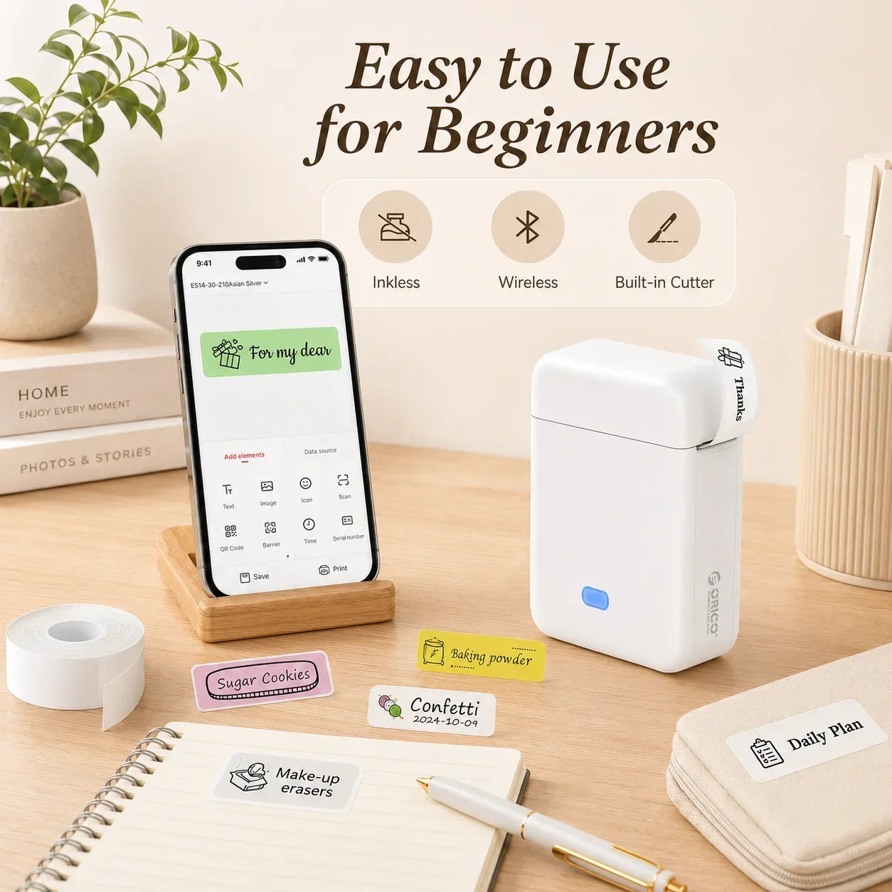 Orico Mini Ink Free Bluetooth Thermal Label Printer