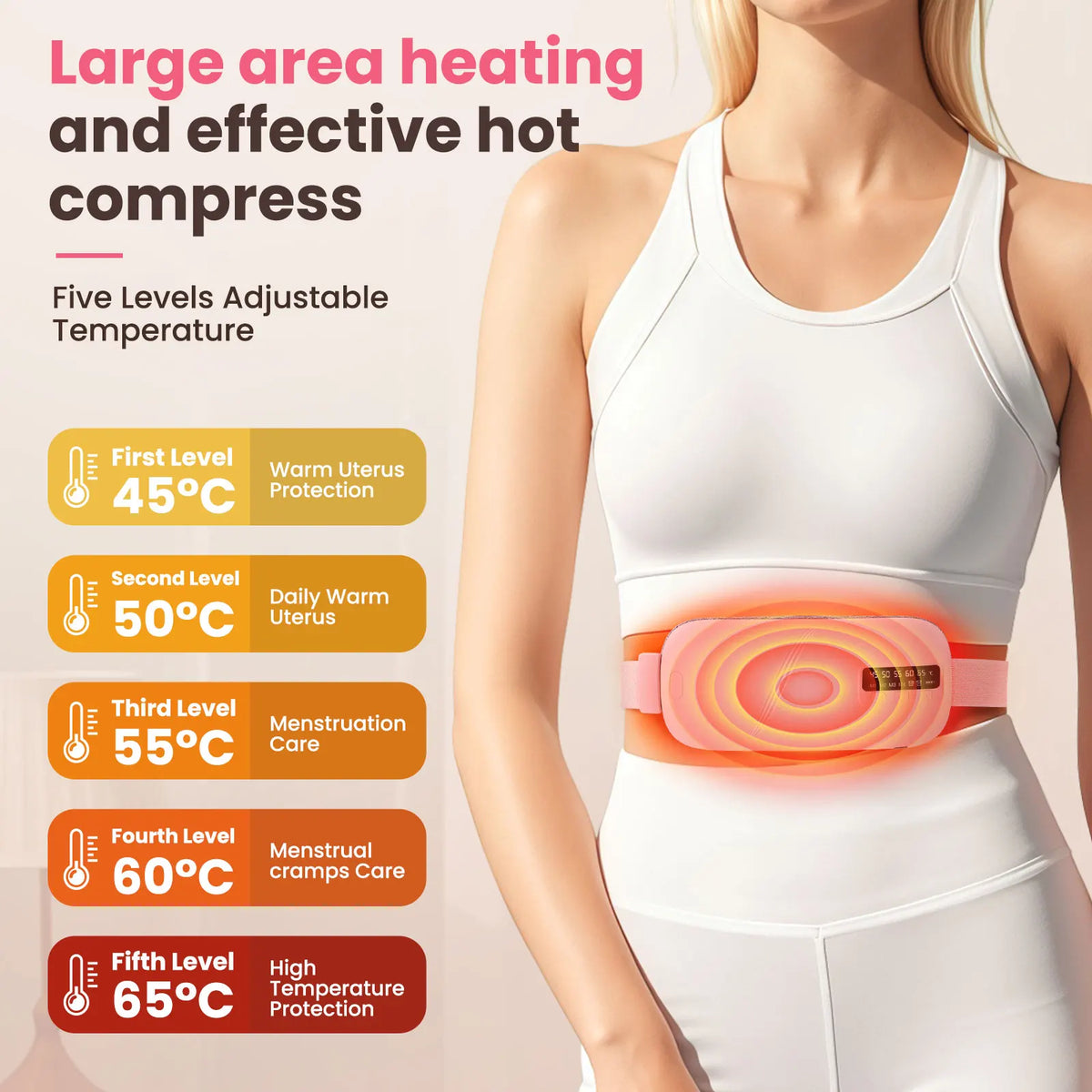 Afdeal Electric Heating Period Cramp Massager Belt Vibration Abdominal Warmer
