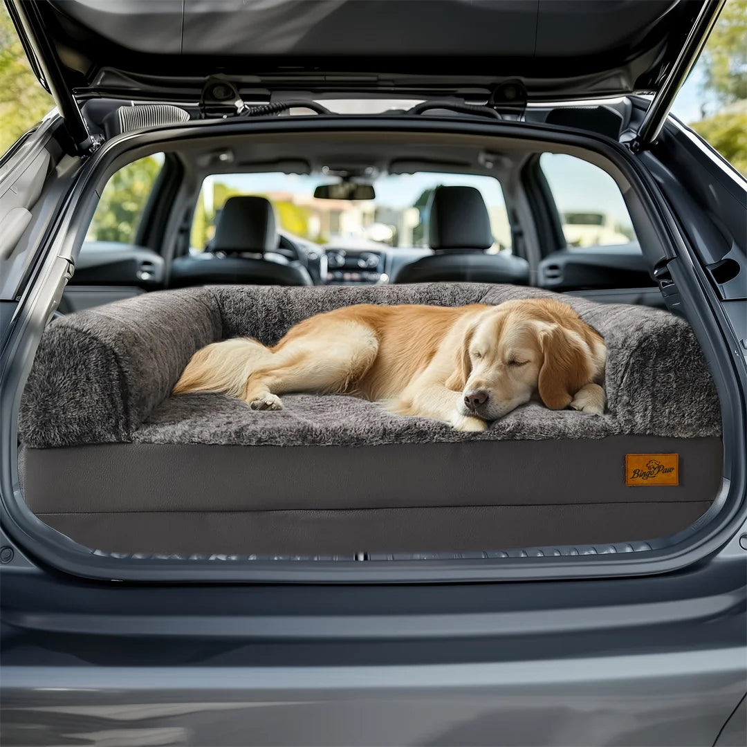 BINGOPAW Orthopedic Dog Bed With Removable Plush Cover Foldable