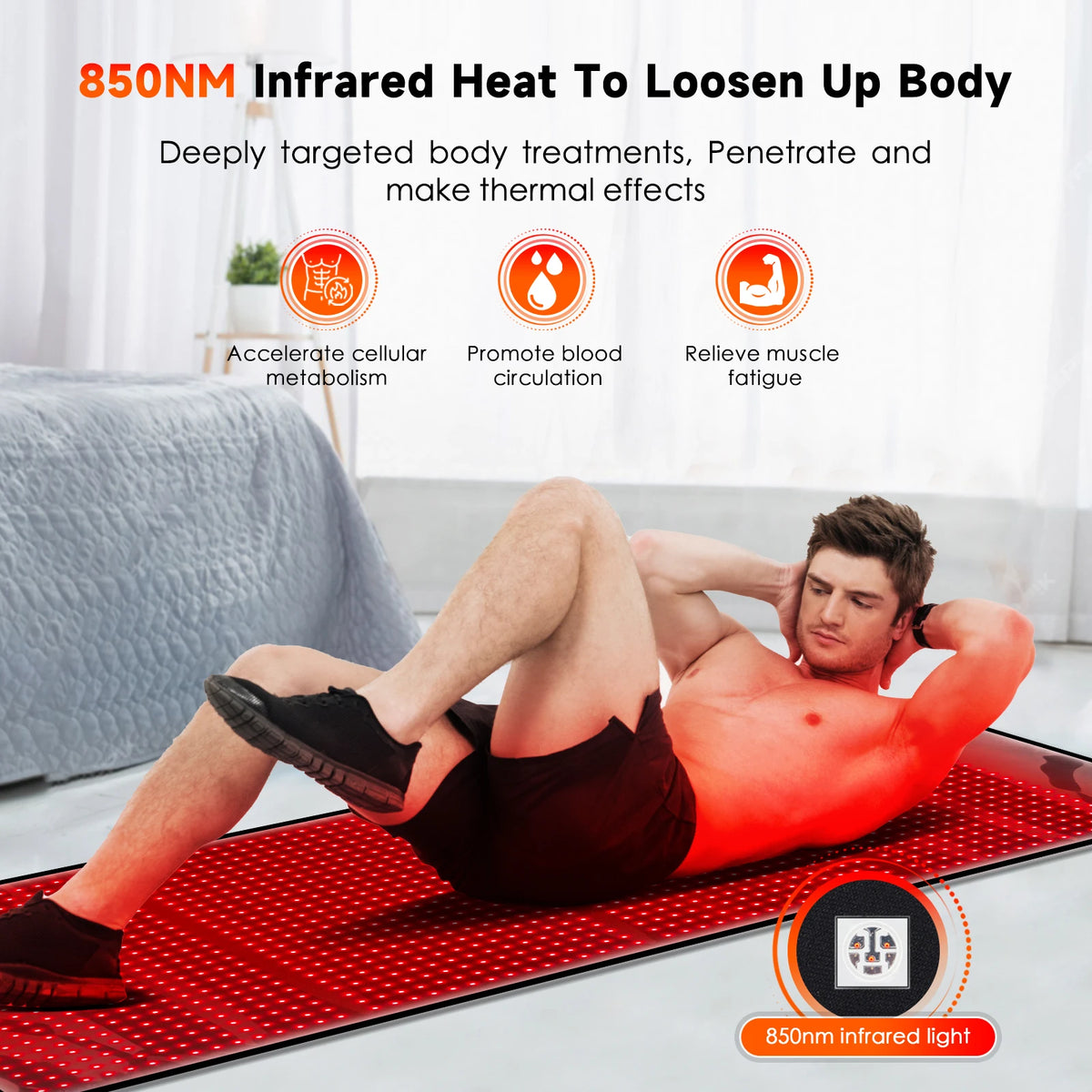 Astarexin Led Light Therapy Mat With Near Infrared Heating Functions