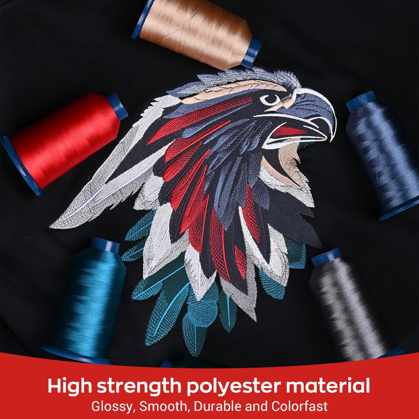 100 Colors 40WT Polyester Embroidery Thread Kit For Machines
