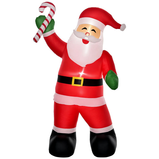 HOMCOM Light Up Inflatable Santa Claus With Candy Decor