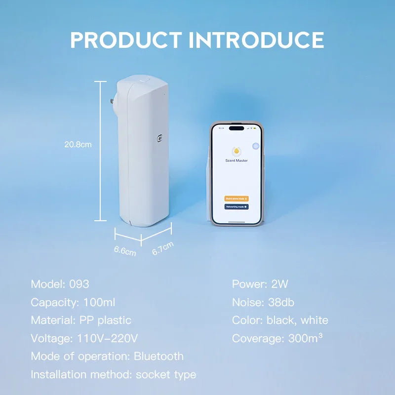 Namste Bluetooth Wall Diffuser Waterless Essential Oil Scent Air Machine