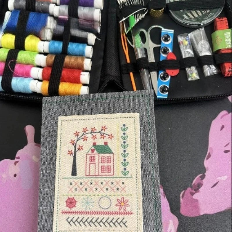 DIY Cross-Stitch Embroidery Needlework Pattern Book Linen Beginner Guide