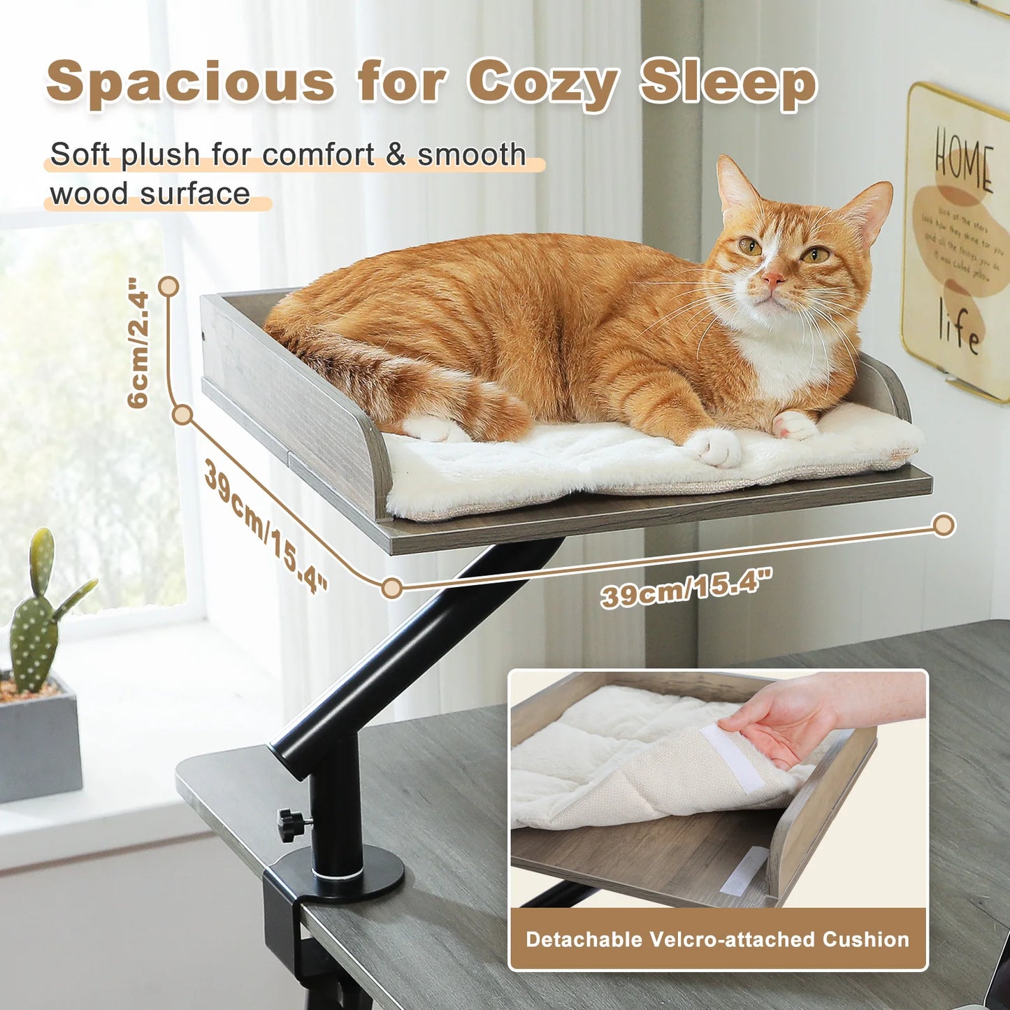 PAWZ Road Rotatable Cat Desk Hammock With Plush Cushion