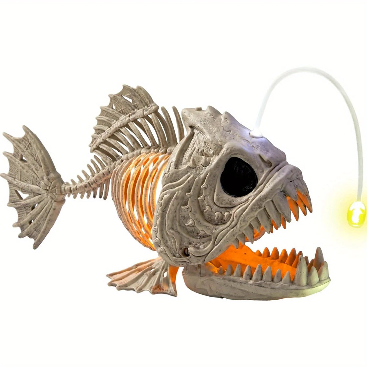 Halloween Skeleton Lantern Fish With LED Eyes Spooky Party Decoration
