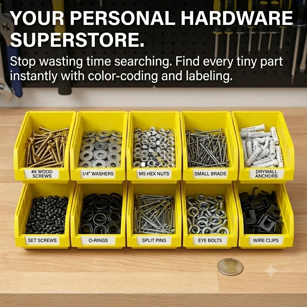 Wall Mount Plastic Parts Storage Rack For Garage Tool Organizer