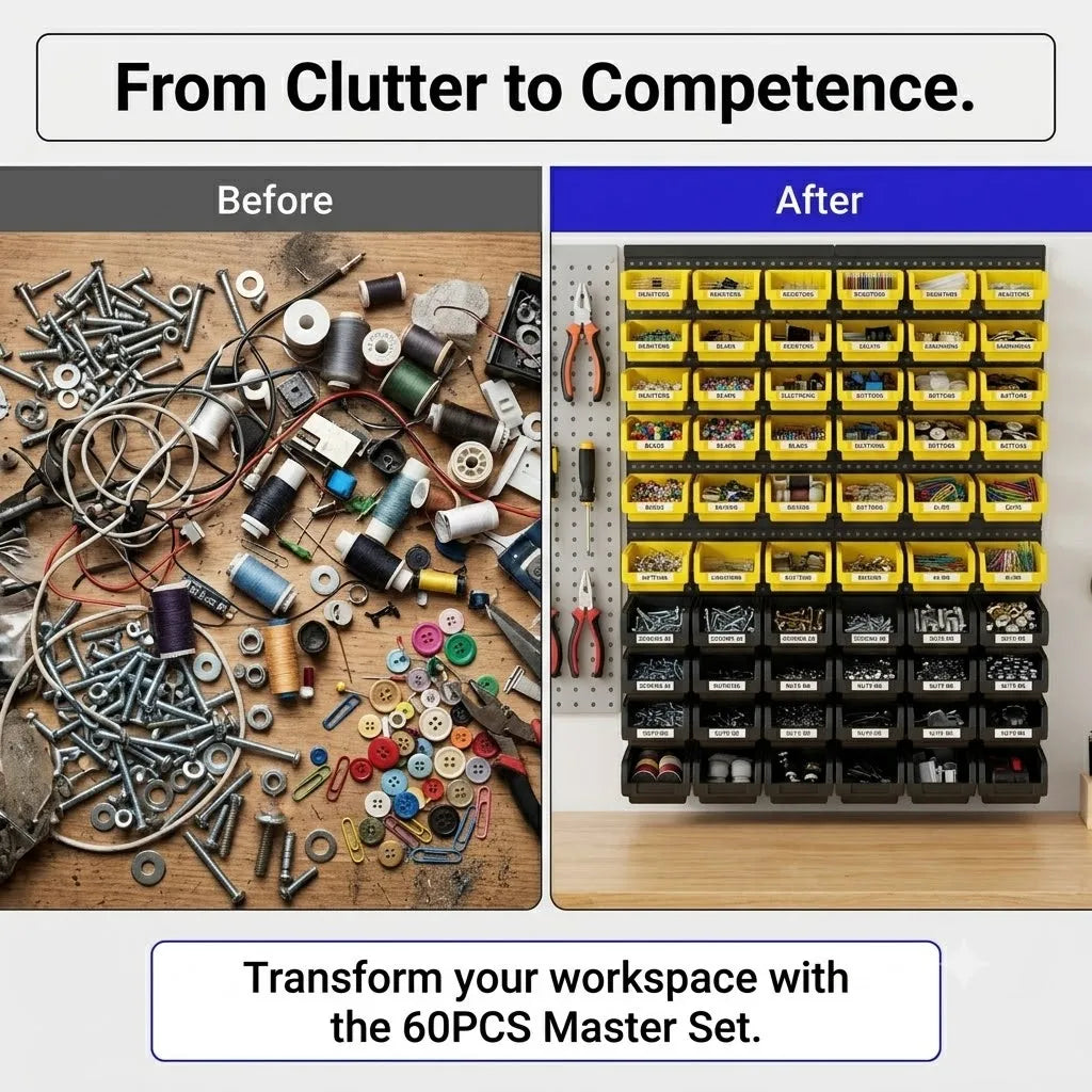Wall Mount Plastic Parts Storage Rack For Garage Tool Organizer