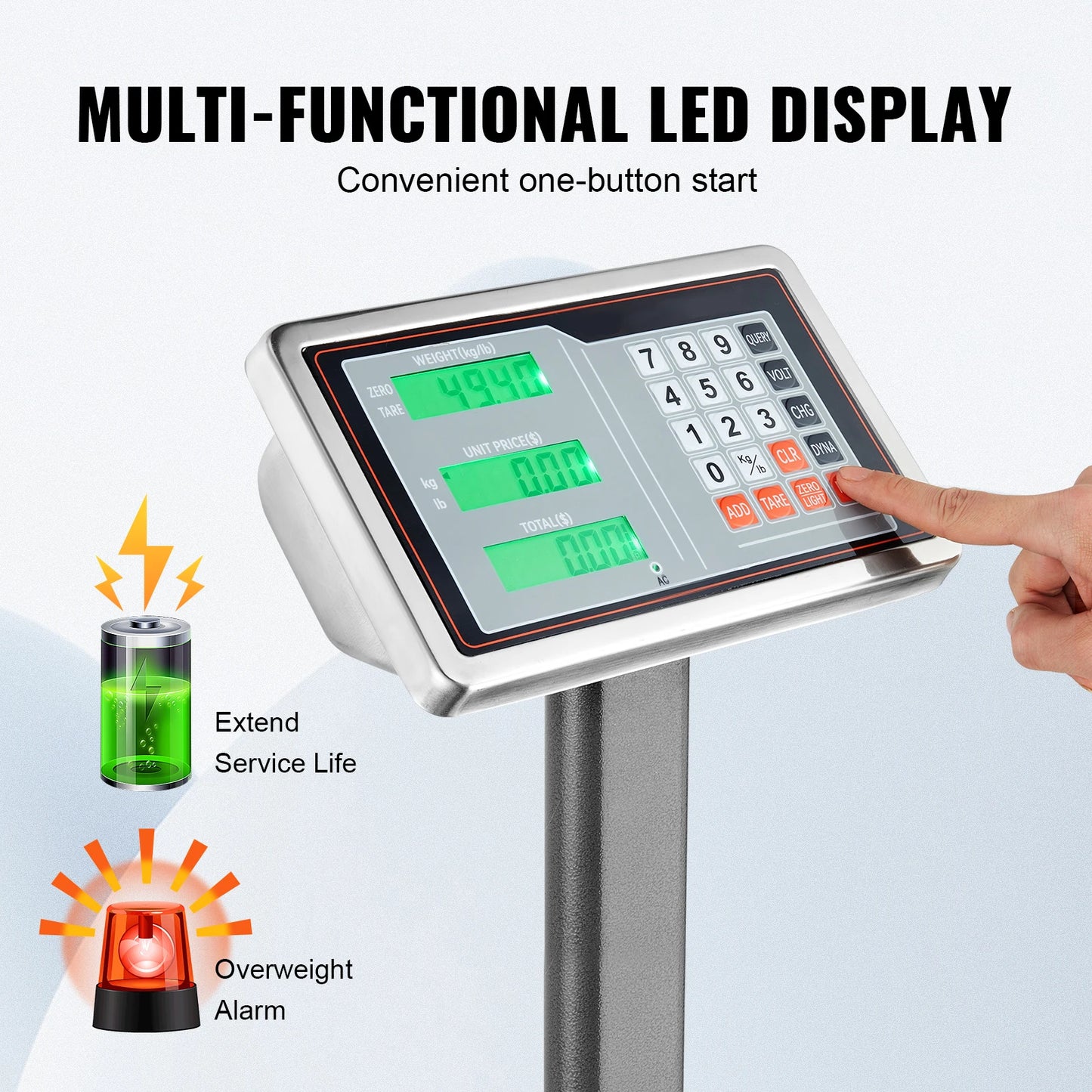 Digital Platform Scale 660 Lb With Tare Calculator Stainless Steel