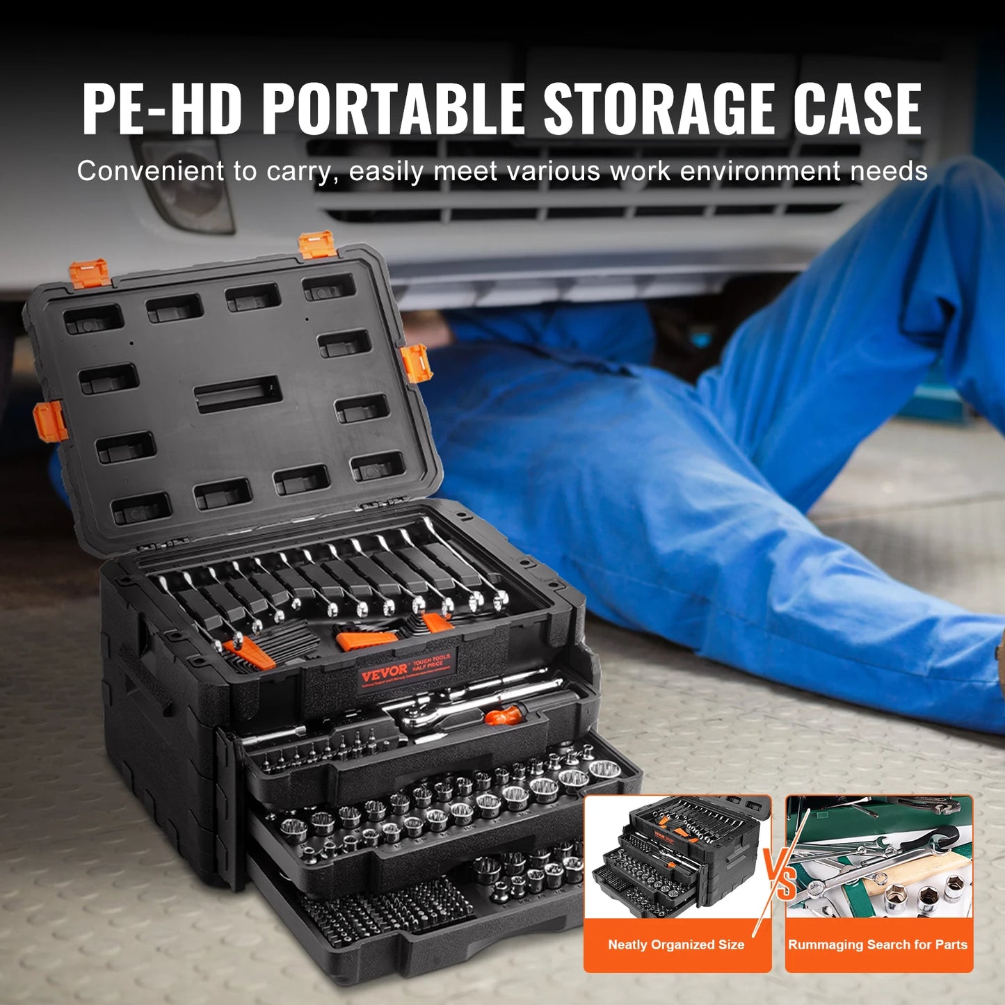 SucceBuy 450 Piece Mechanics Tool Set With Deep Metric Sockets