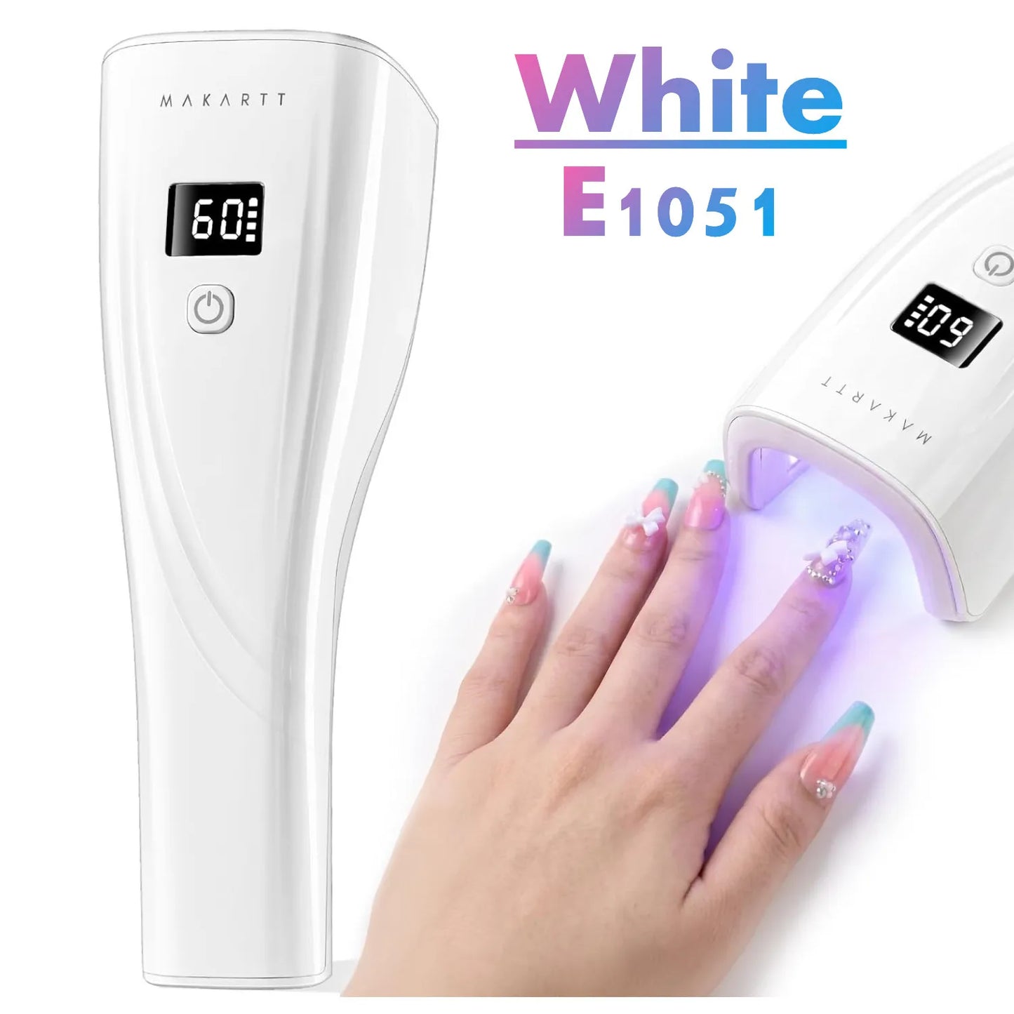 Makartt Portable Cordless 222mWcm2 Flash Cure UV LED Nail Lamp