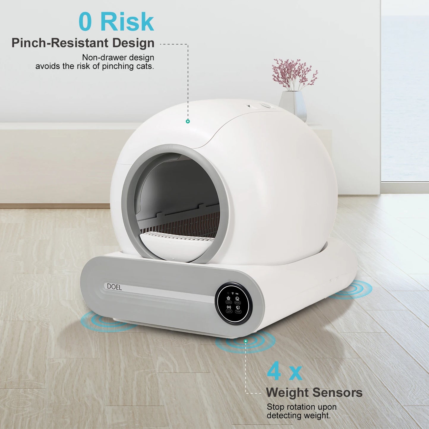 DOEL Smart Automatic Self Cleaning Cat Litter Box WiFi Control