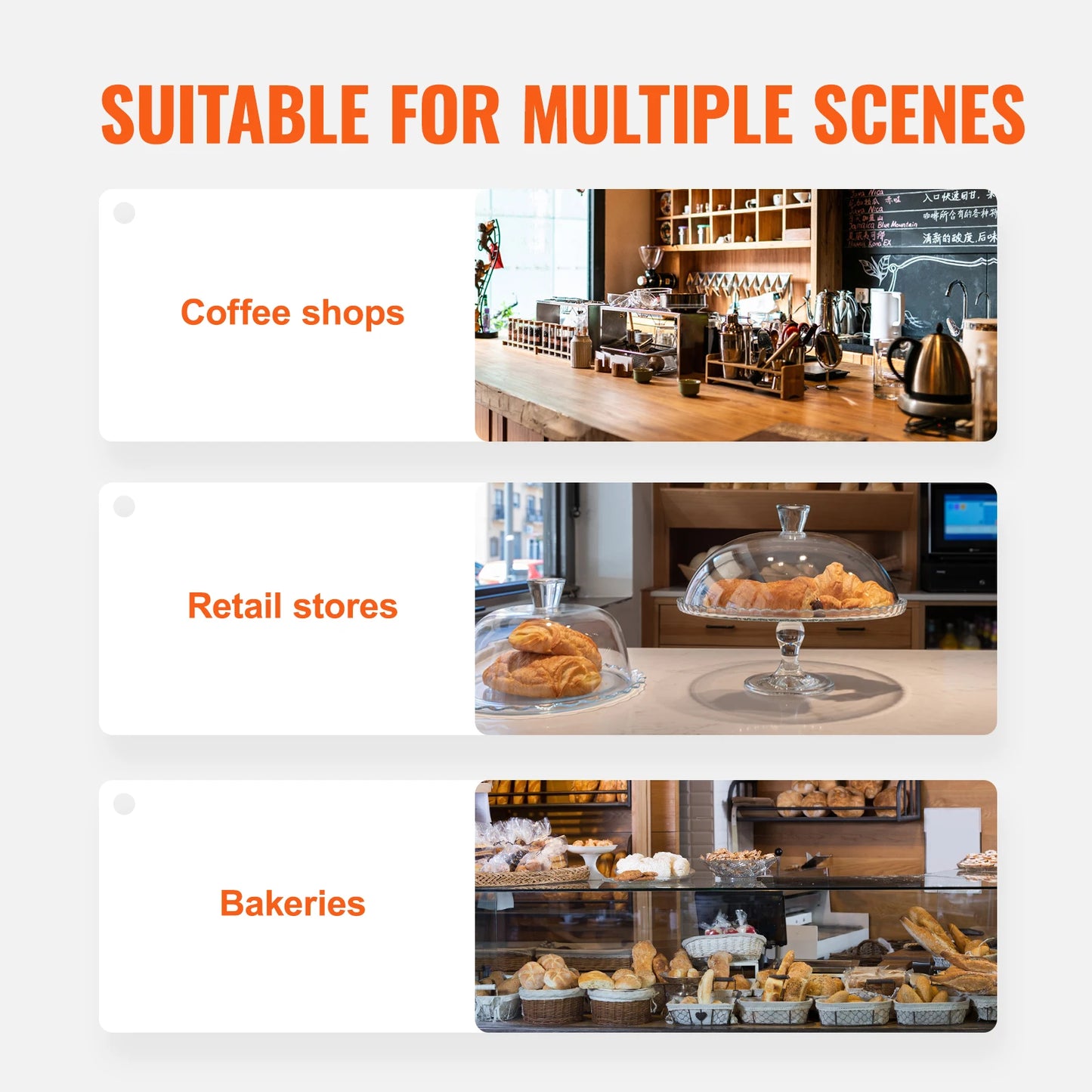 SucceBuy Commercial Acrylic Pastry Bakery Display Case