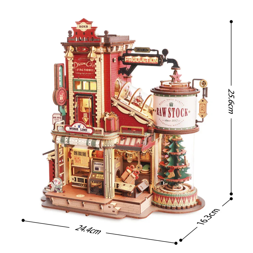Robotime Christmas Dream Wooden Music Box 3D Puzzle Craft Kit
