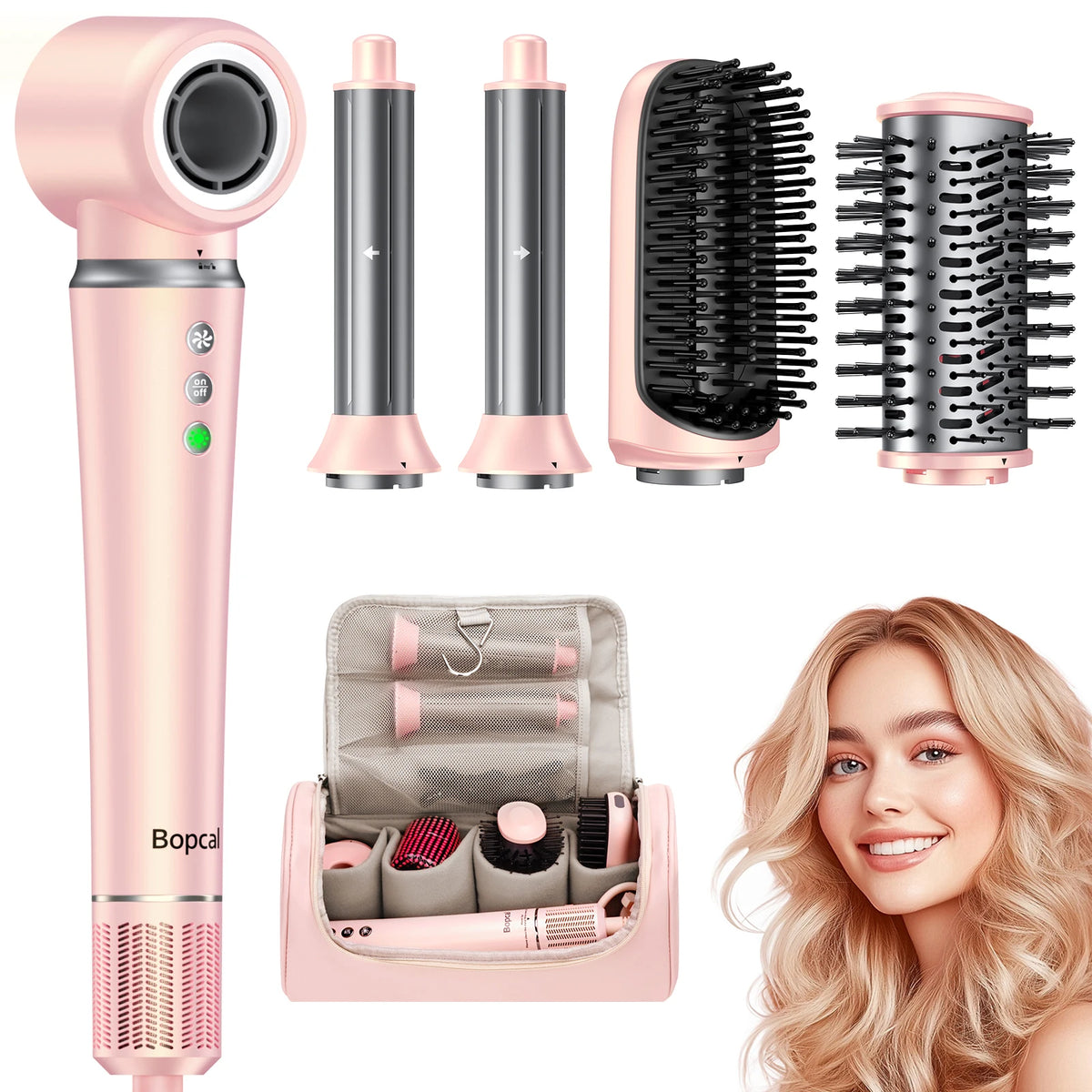 BOPCAL 5-in-1 Hot Air Hair Dryer Brush Styling Set