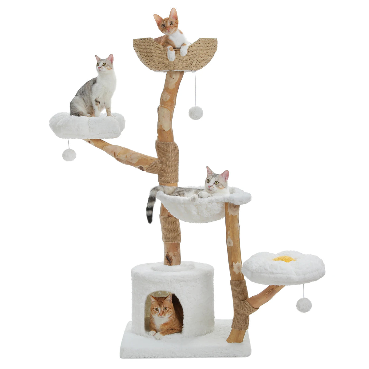PAWZ Road Cat Tree Sisal Scratching Post Wicker Basket Bed