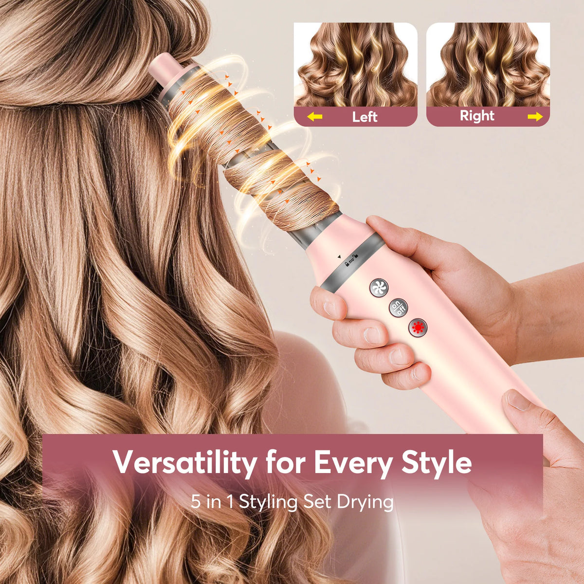 BOPCAL 5-in-1 Hot Air Hair Dryer Brush Styling Set
