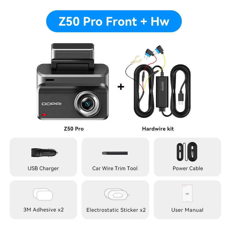 DDPAI Z50 Pro 4K Front And Rear Dash Cam Recorder