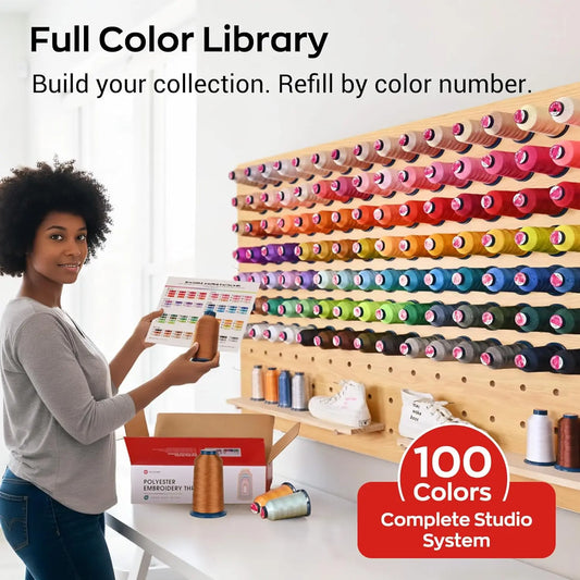100 Colors 40WT Polyester Embroidery Thread Kit For Machines
