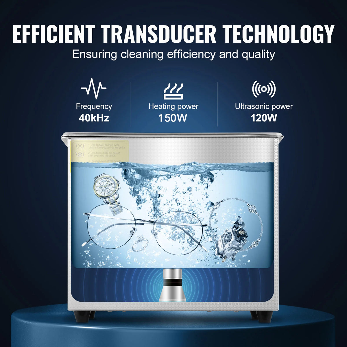 SucceBuy Heated Ultrasonic Cleaner For Home And Kitchen Use